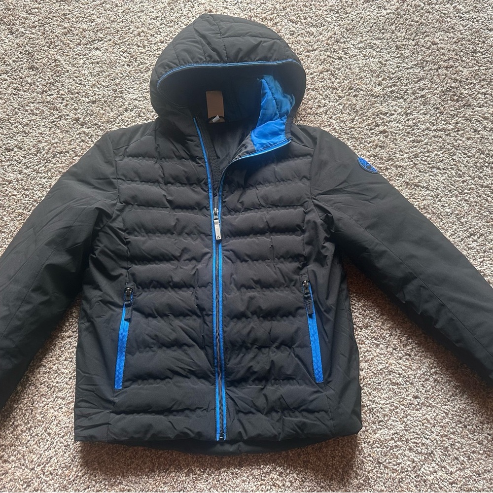 Kids Black and Blue Hooded Jacket